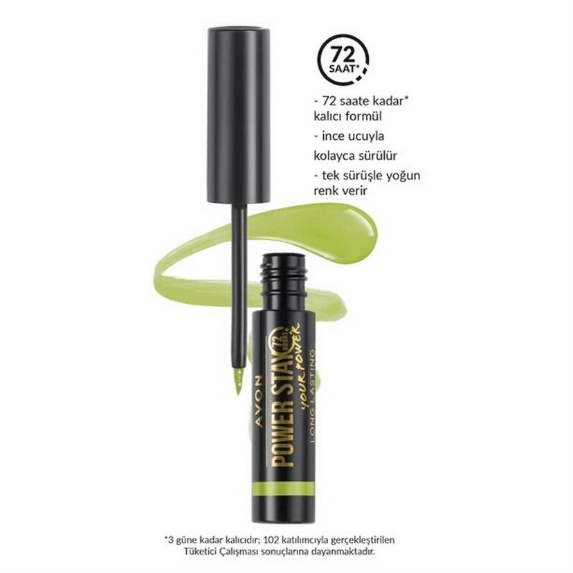 Avon Power Stay 72 Saat Kalıcı Likit Eyeliner  Yoğun Siyah  - Görsel 3