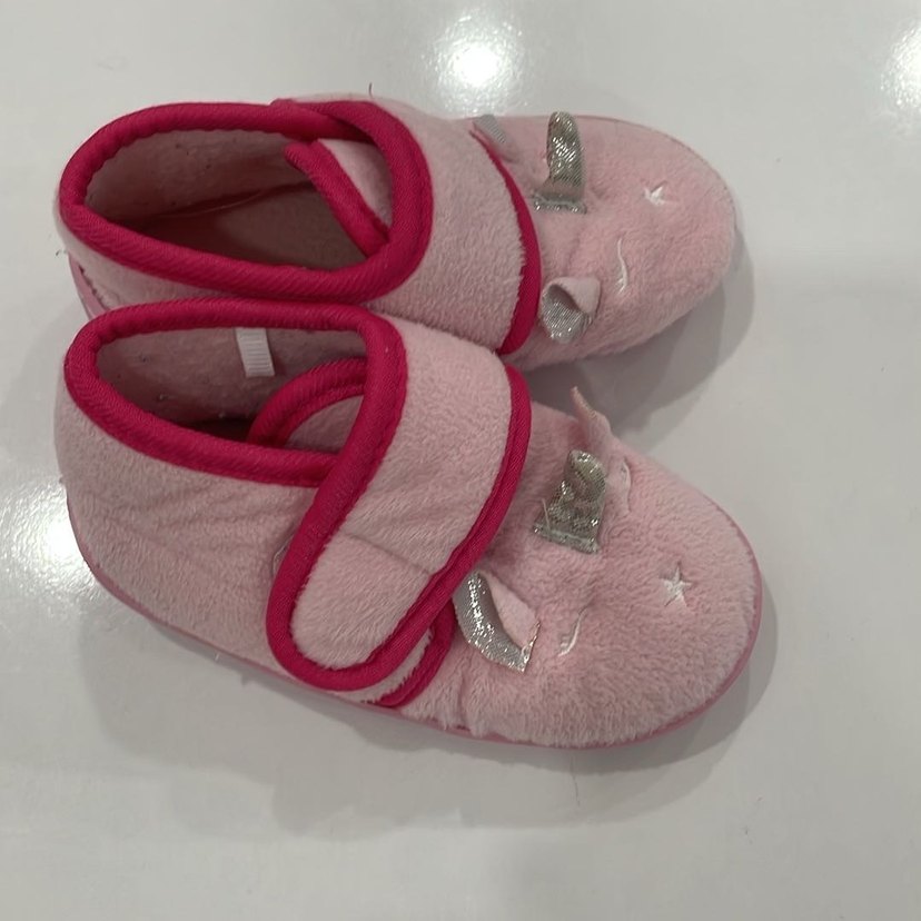 Kız Çocuk Pembe Nakışlı Sıcak Terlik - Görsel 2