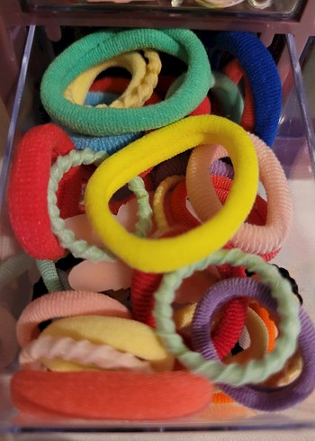 Sarı Boncuklu Bileklik tel toka ve lastik toka mini set - Görsel 3