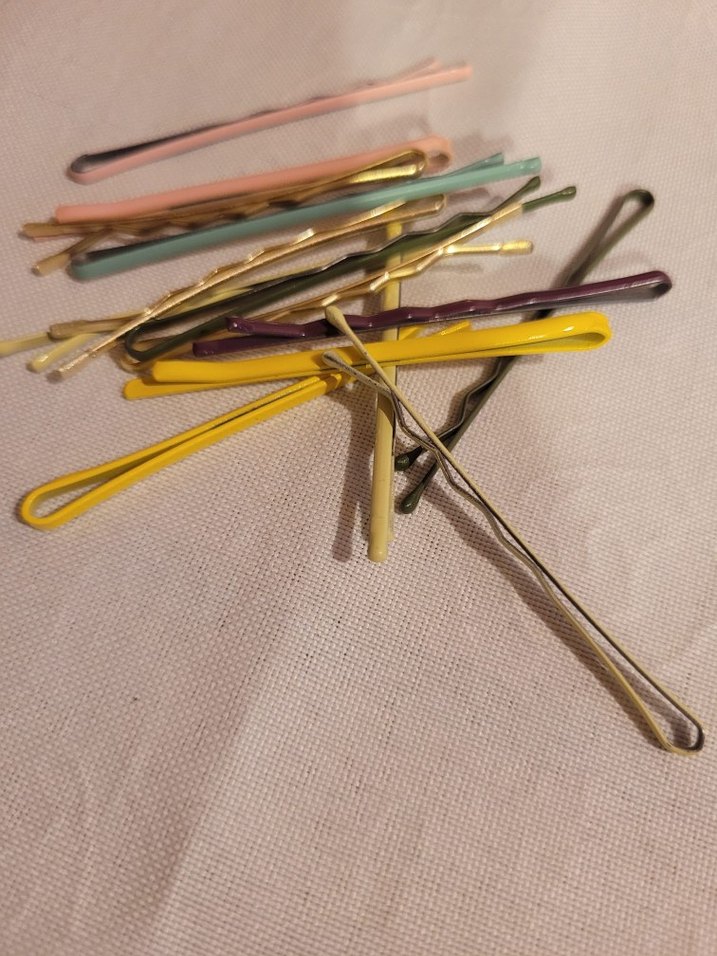 Sarı Boncuklu Bileklik tel toka ve lastik toka mini set - Görsel 2