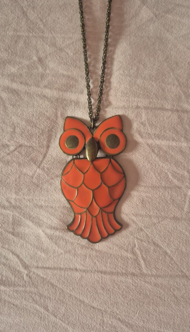 Uzun Zincirli Renkli Baykuş Kolye - Görsel 2