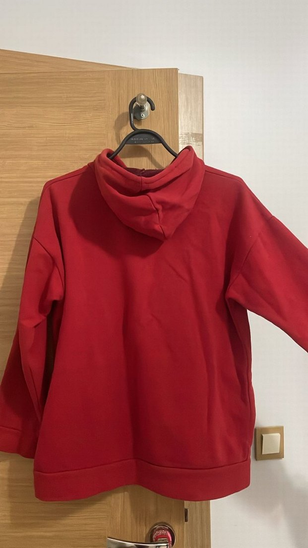 Kırmızı Kapüşonlu Sweatshirt - Görsel 3
