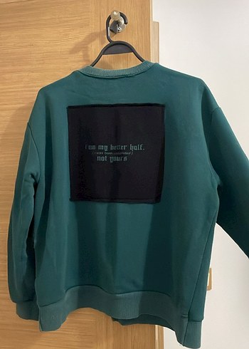 Yeşil Oversize Sweatshirt - Görsel 3