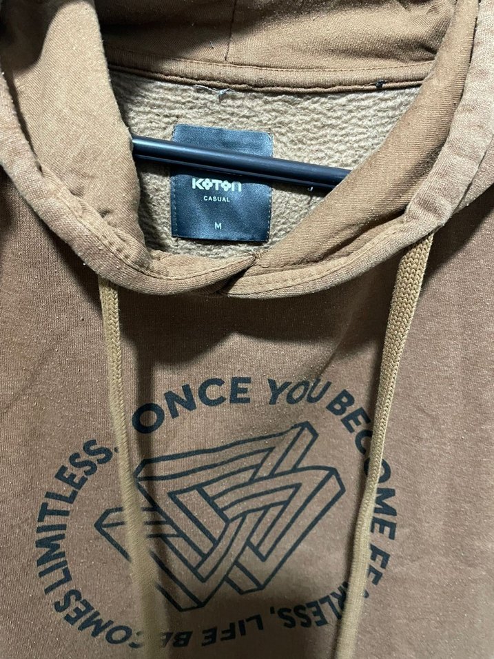 Kahverengi Kapüşonlu Sweatshirt - Görsel 3