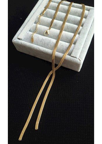 Modern Klasik Altın Zincir Detaylı Uzun Kolye - Görsel 2