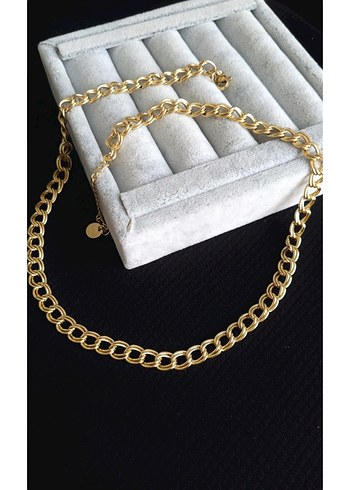 Modern Klasik Altın Zincir Detaylı Uzun Kolye - Görsel 5