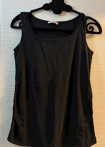 V Yaka Siyah Süet Hamile Gömleği - Görsel 2