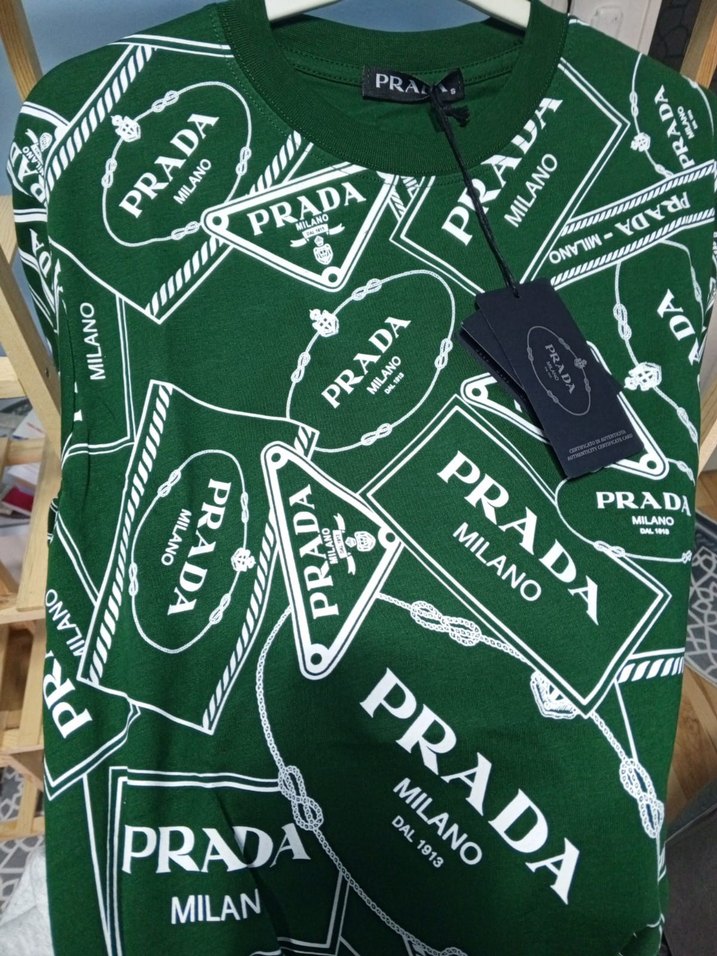 Yeşil Baskılı Erkek Tişört PRADA - Görsel 3
