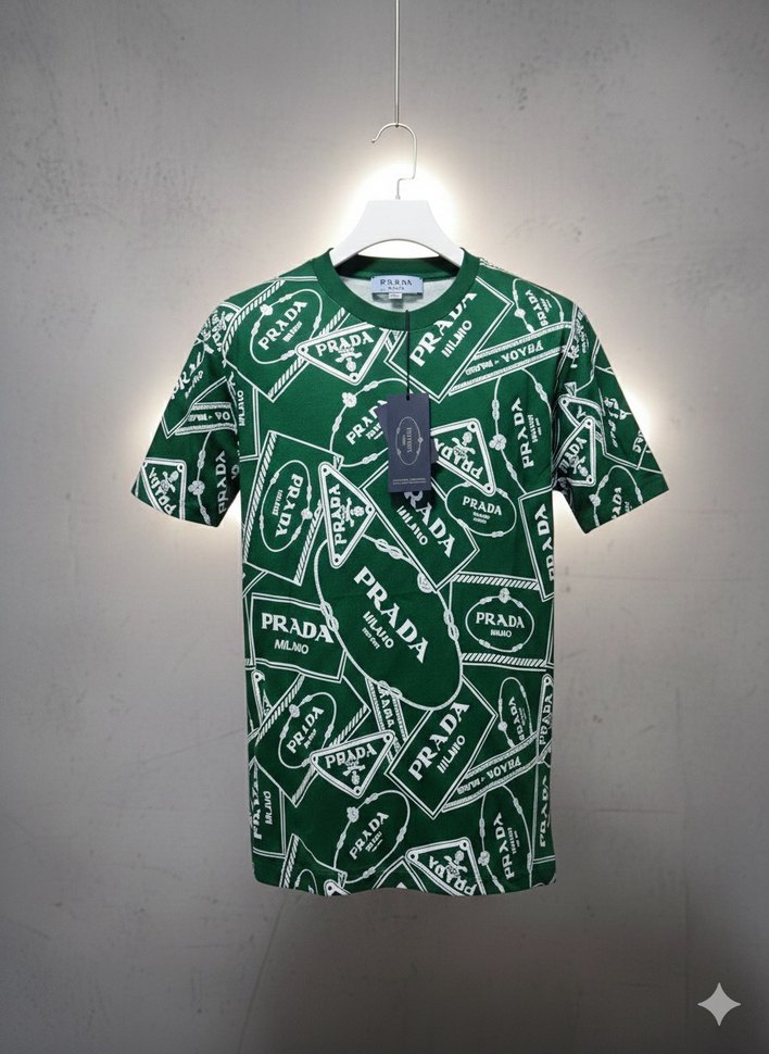 Yeşil Baskılı Erkek Tişört PRADA - Görsel 2