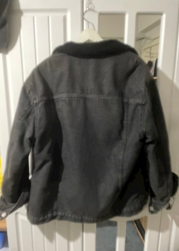 Siyah Kürklü Oversize Denim Ceket - Görsel 2