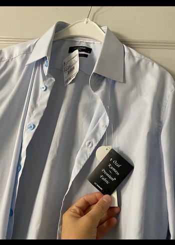 Düğmeli Beyaz Erkek Gömlek - Görsel 2