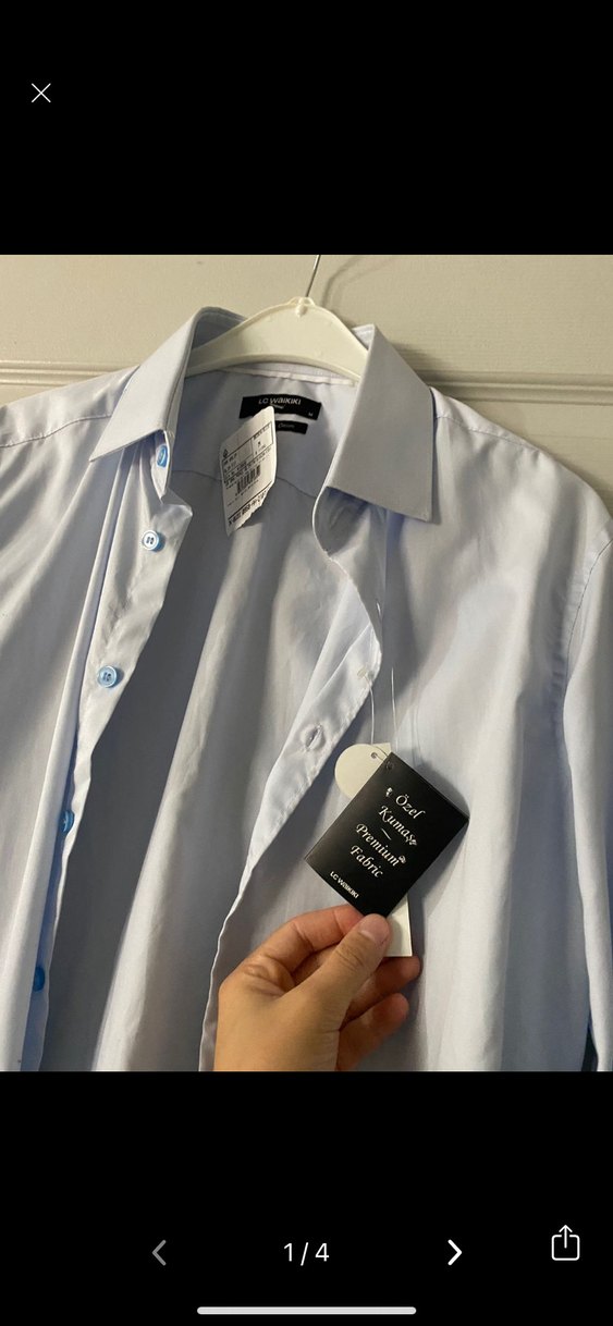 Düğmeli Beyaz Erkek Gömlek - Görsel 2