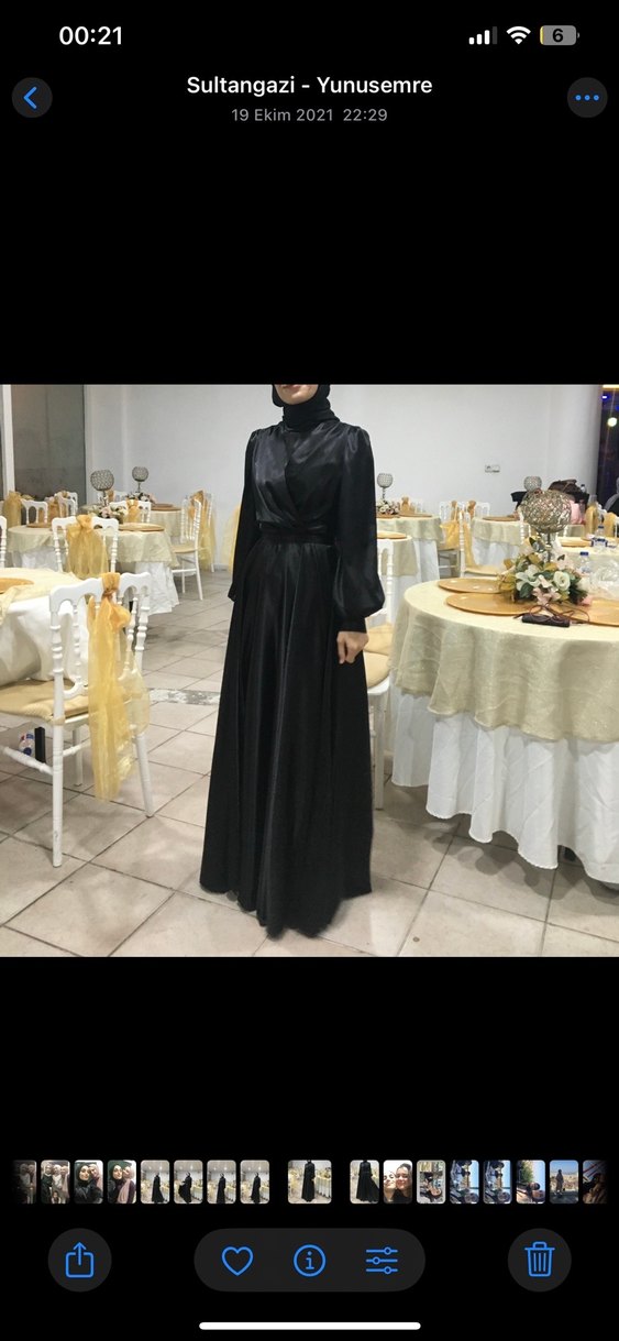 Siyah Uzun Kollu Drape Detaylı Uzun Elbise - Görsel 3