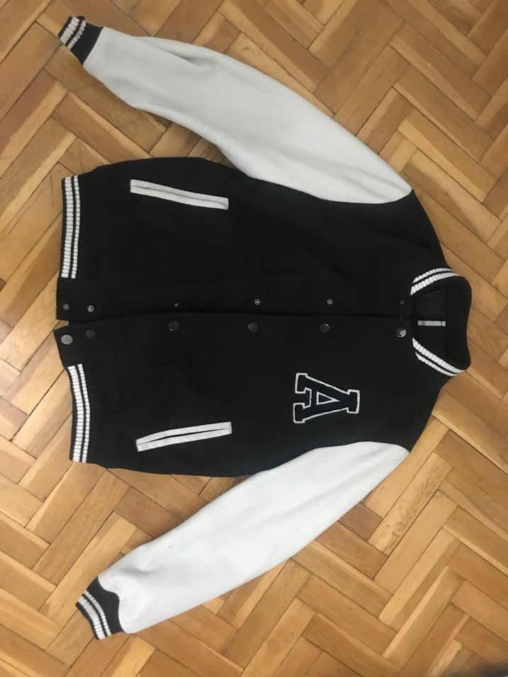 Siyah Beyaz Atletik Stil Kadın Ceket - Görsel 3