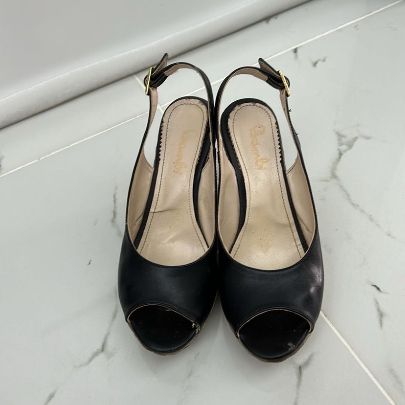 Klasik Bej Yılan Desenli Dolgu Topuklu Kadın Ayakkabı - Görsel 5