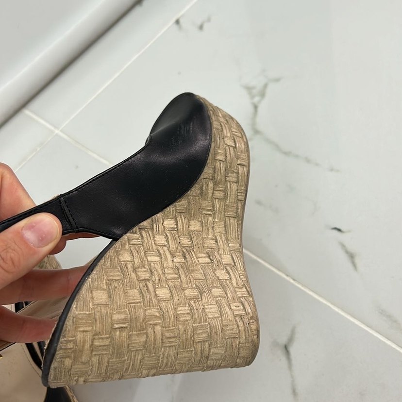 Klasik Bej Yılan Desenli Dolgu Topuklu Kadın Ayakkabı - Görsel 3