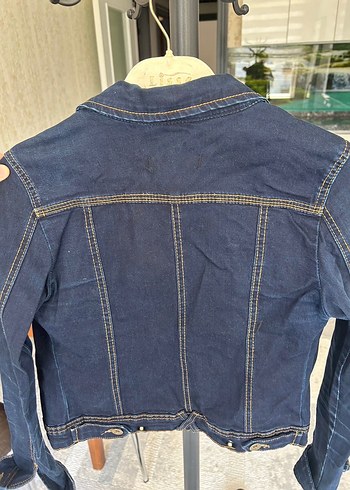 Kadın Lacivert Düğmeli Denim Ceket - Görsel 3