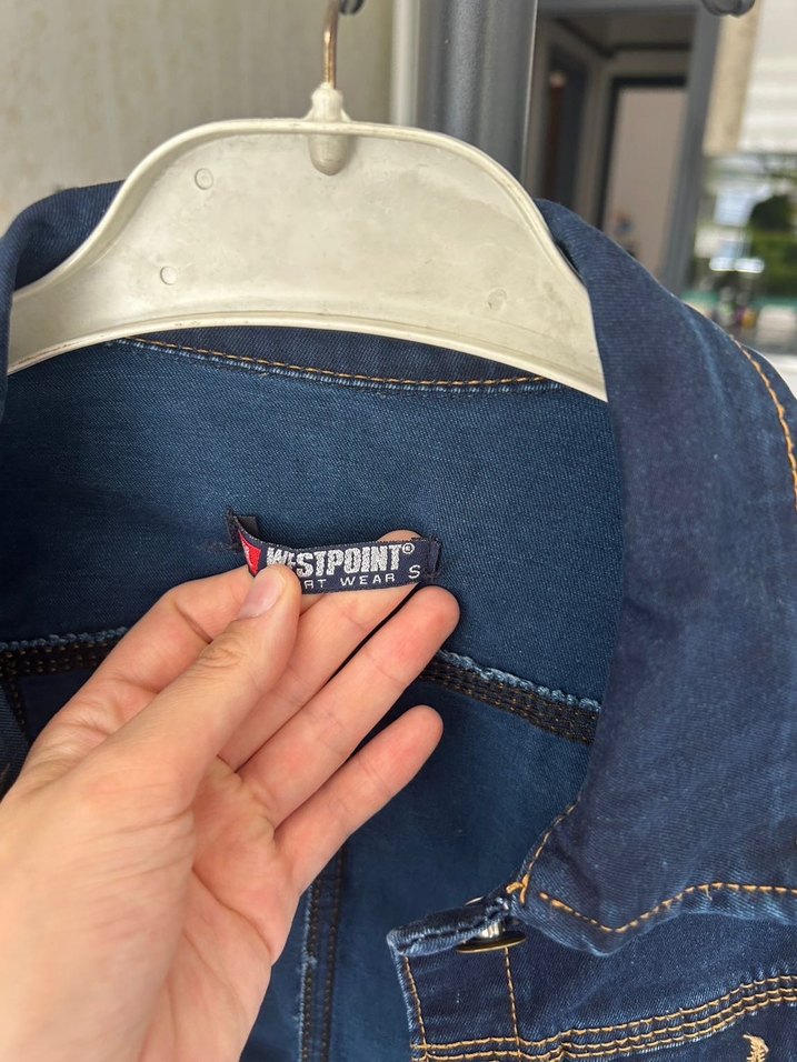 Kadın Lacivert Düğmeli Denim Ceket - Görsel 4