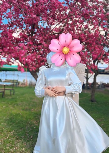 Uzun Beyaz Vintage Düğün Elbisesi - Görsel 2