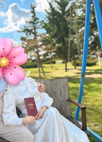 Uzun Beyaz Vintage Düğün Elbisesi - Görsel 5