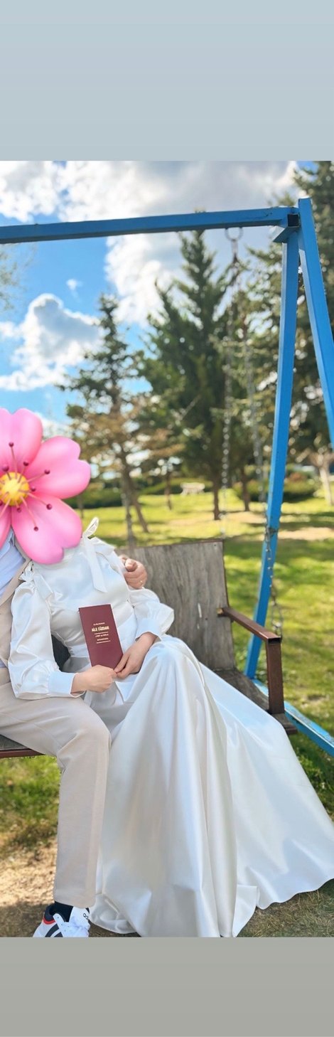 Uzun Beyaz Vintage Düğün Elbisesi - Görsel 5