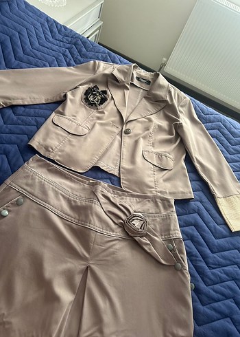 Düğmeli Bej Kadın Blazer Ceket - Görsel 3