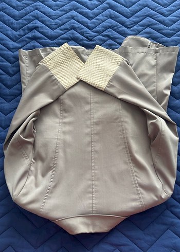 Düğmeli Bej Kadın Blazer Ceket - Görsel 4