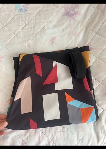 Uzun Kol, Yüksek Yakalı Çok Renkli Kadın Elbise - Görsel 5