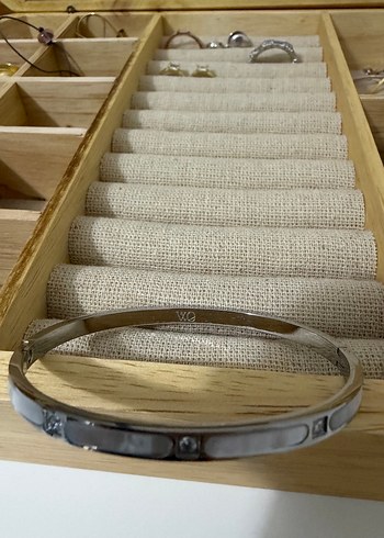 WQ Marka Sedefli ve Zirkon Taşlı Lüks Kelepçe Bileklik - Görsel 3