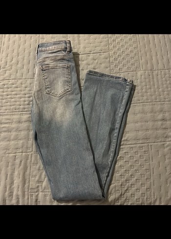 Gri Midi Boy Kadın Denim Pantolon - Görsel 4