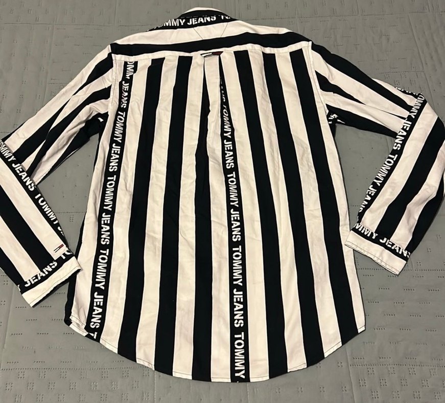 Tommy Jeans Kadin Çizgili Uzun Kollu Gömlek - Görsel 4