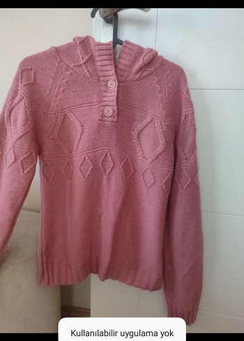 Kadın  Pembe Bohem Örgü Hırka - Görsel 2