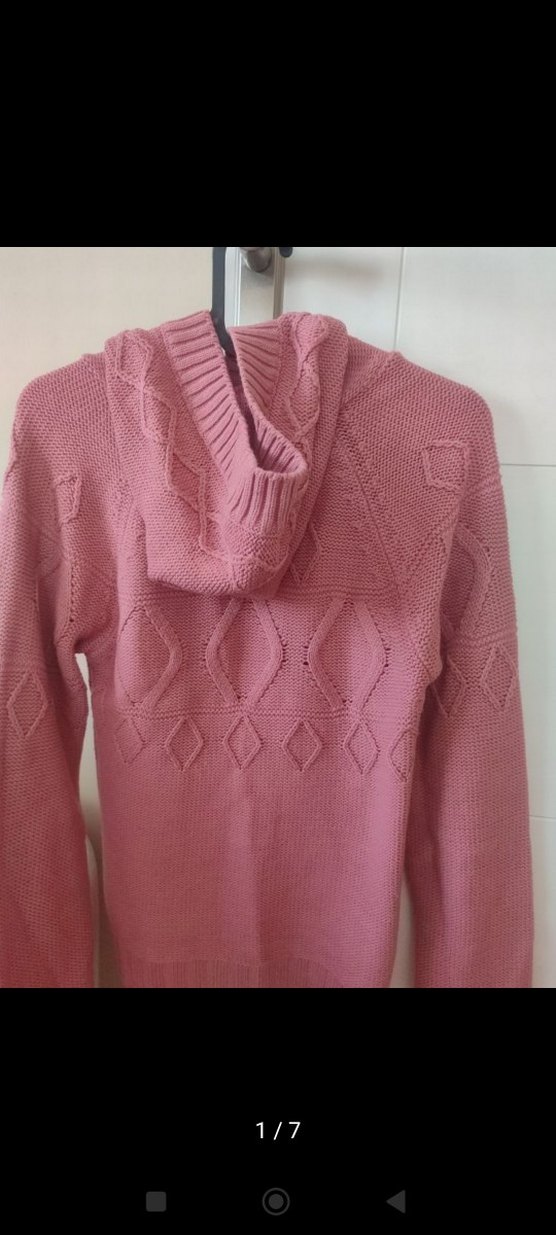 Kadın  Pembe Bohem Örgü Hırka - Görsel 3