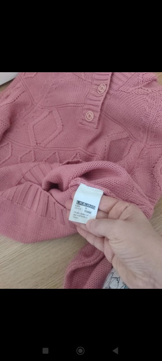 Kadın  Pembe Bohem Örgü Hırka - Görsel 4