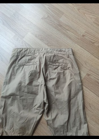 Bej kadın  Keten Rahat Kesim Pantolon - Görsel 2