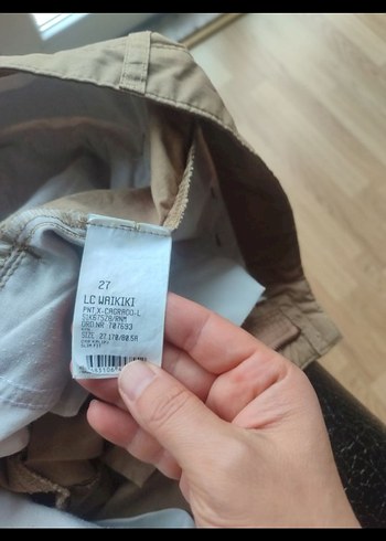 Bej kadın  Keten Rahat Kesim Pantolon - Görsel 4