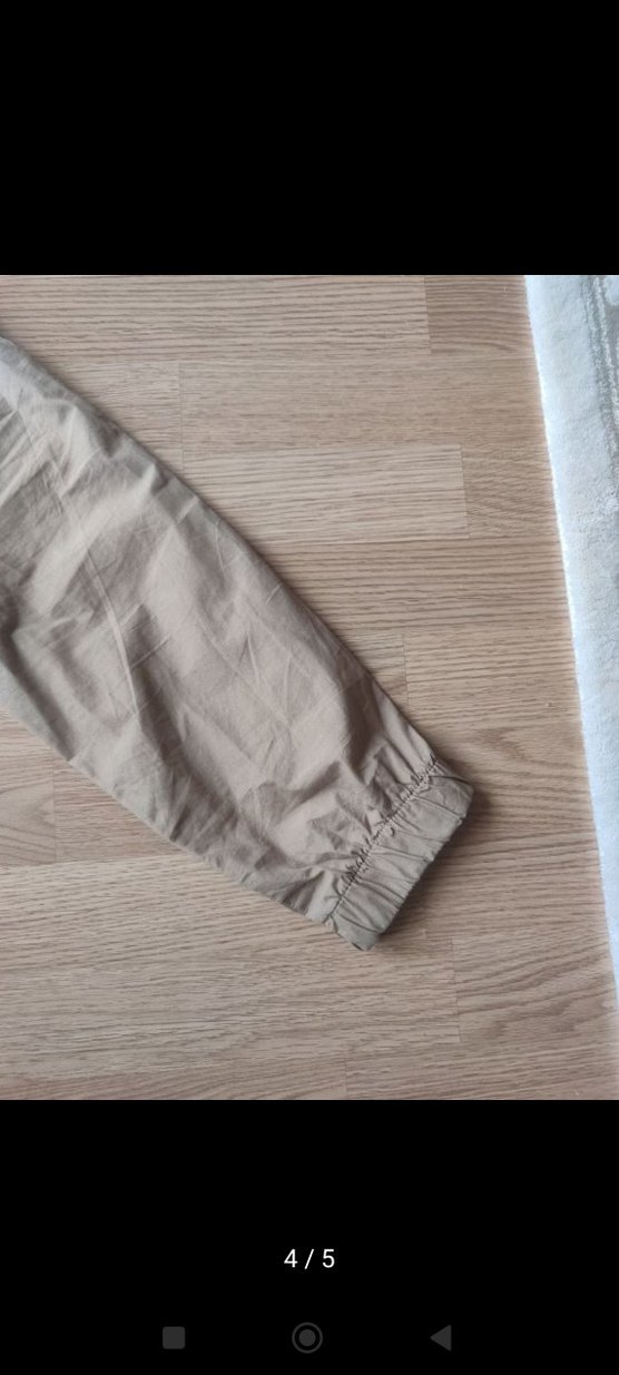 Bej kadın  Keten Rahat Kesim Pantolon - Görsel 3