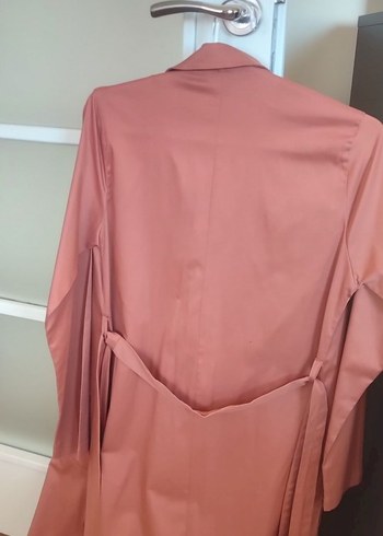 kiremit Düğmeli Uzun Kadın Trençkot - Görsel 3