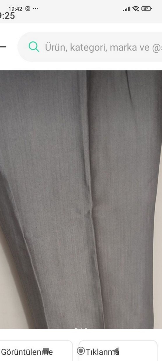 Gri Kemerli Kadın  Kumaş Pantolon - Görsel 2