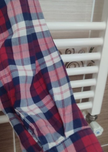 Bordo Gri Ekoseli Kadın Gömlek - Görsel 4