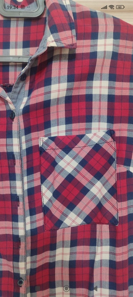 Bordo Gri Ekoseli Kadın Gömlek - Görsel 2