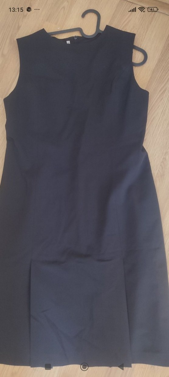 Siyah bisiklet Yakalı midi Kolsuz Kadın Elbise - Görsel 3