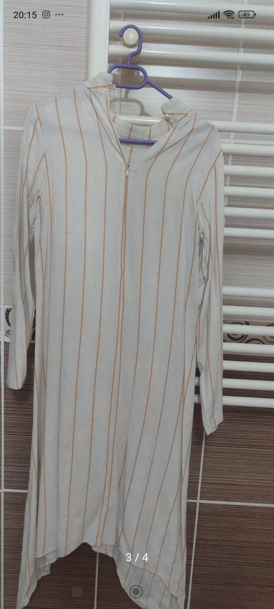 Uzun Kollu Keten Tunik - Görsel 2