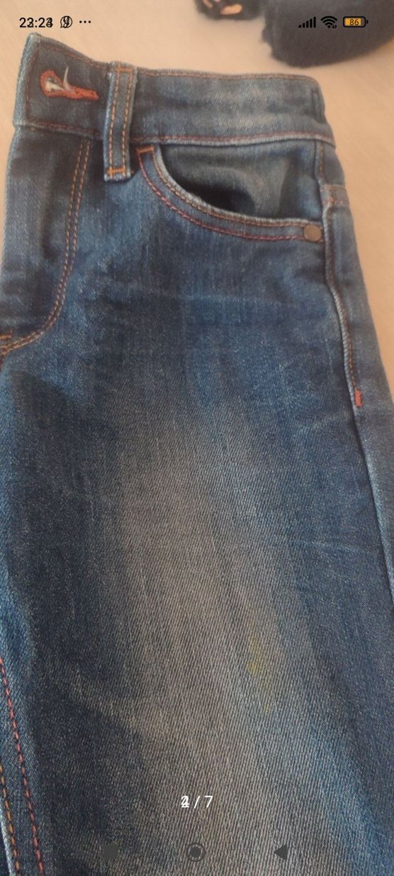 Mavi Parlak Erkek Çocuk Kot Pantolon - Görsel 5