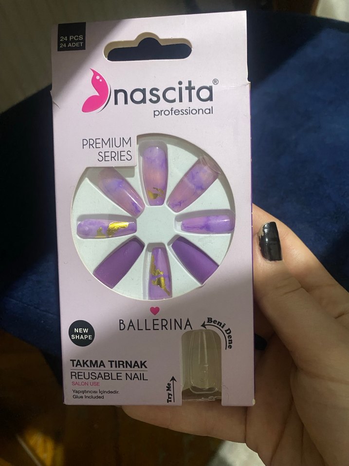 Nascita Balerin Premium Serisi Mor Takma Tırnak - Görsel 2