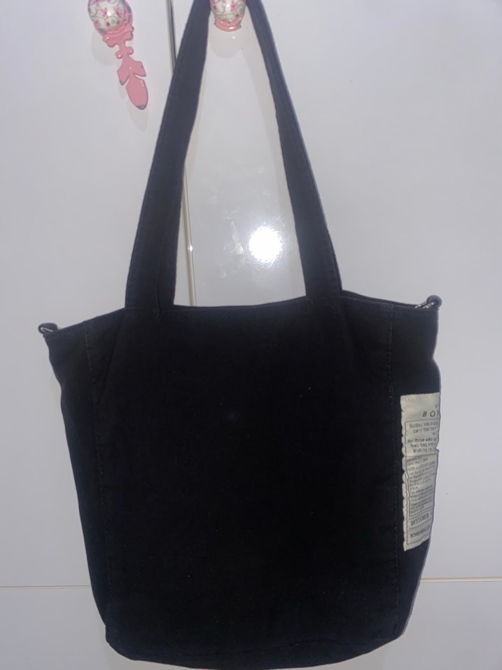 Siyah Baskılı Kadın Omuz Çantası - Görsel 2