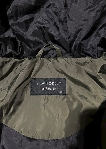 Düğmeli Uzun Kadın Mont - Haki - Görsel 3