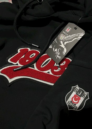 Siyah Kapüşonlu Erkek Sweatshirt orijinal beşiktaş - Görsel 2