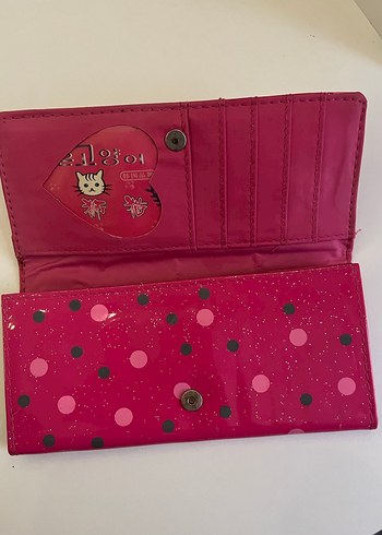 Pembe Parlak Hello Kitty Fiyonklu cüzdan - Görsel 3