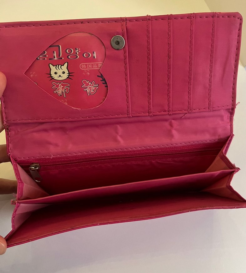 Pembe Parlak Hello Kitty Fiyonklu cüzdan - Görsel 4